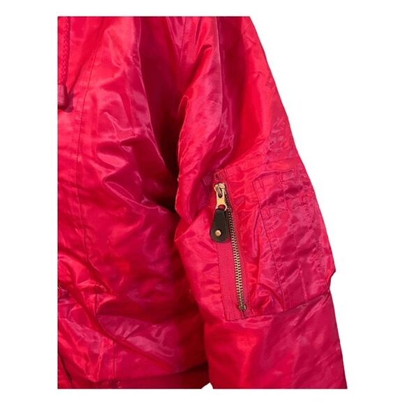 Baby Noiz Cropped Puffer Jacket Bright Red Softside Hooded M - Picture 5 of 10